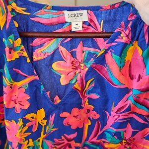 J Crew multi-color short sleeve blouse